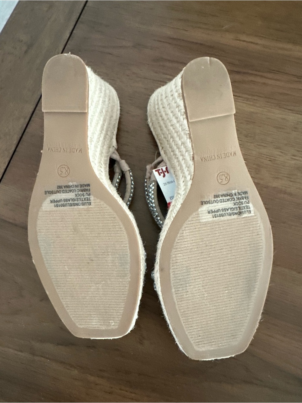 Steve Madden Tan Slide Sandals with Rhinestone Straps - Picture 4 of 5